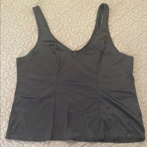 Vassarette Black Satin Cami Slip Top